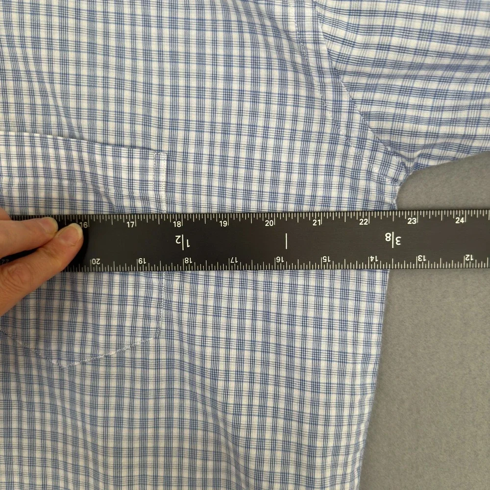 Polo Ralph Lauren Oxford Dress Shirt Men's Size 16‎ Blue Check Plaid Classic Fit